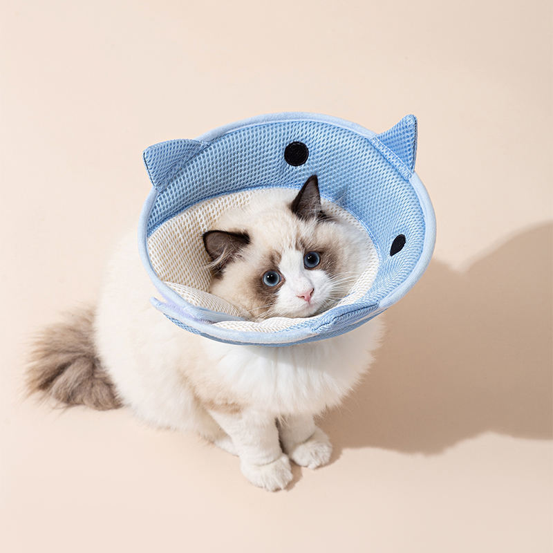 Soft Cat Recovery Collar - Nonwoven Fabric Elizabethan Collar for Wound Healing