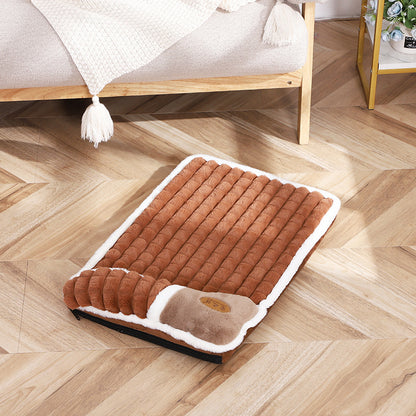 Luxurious Rabbit Fur Pet Floor Floor - Diseño de cuadrícula grande