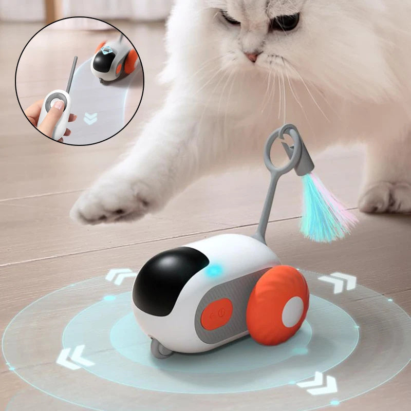 Remote Control Smart Cat Toy Car - USB Charging, Interactive & Self-Moving