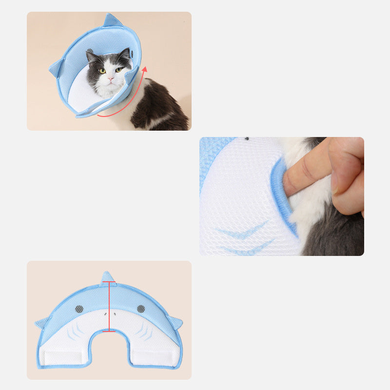 Soft Cat Recovery Collar - Nonwoven Fabric Elizabethan Collar for Wound Healing