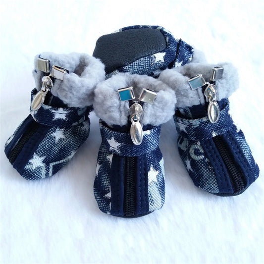 Teddy VIP Denim Dog Shoes – Stylish, Durable, and Comfortable Pet Footwear for Small Dogs