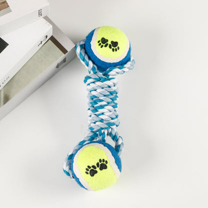 Medium & Large Puppy Bite-Resistant Molar Toy - With Tennis Cotton String for Playtime