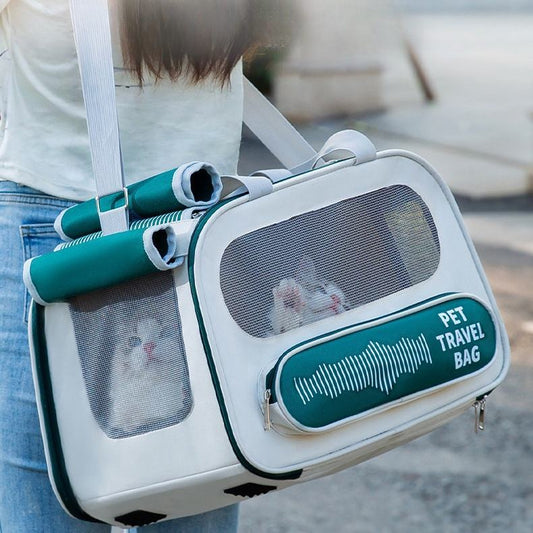 Soft-Sided Collapsible Pet Carrier - Airline-Approved Travel Bag for Dogs & Cats