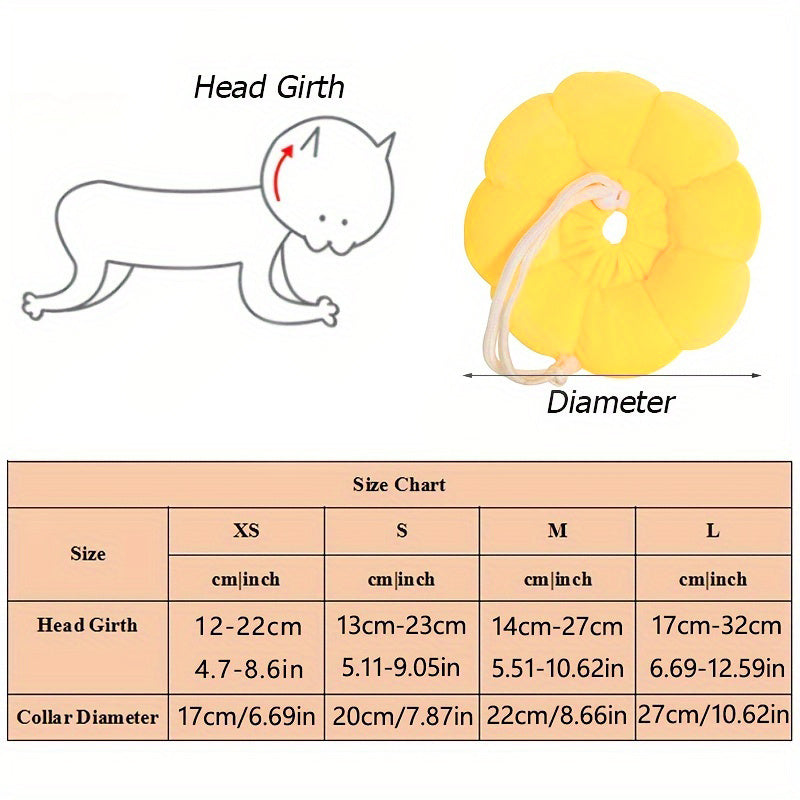 小型ペット用ひまわりリカバリーカラー - 調整可能なEカラーで癒しのために