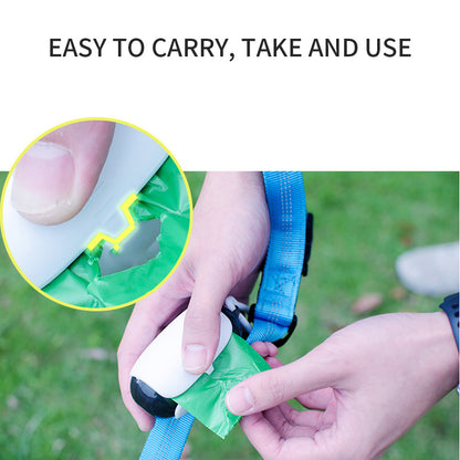 Space Capsule Dog Poop Bag Dispenser - Biodegradable Bags with Leash Attachment