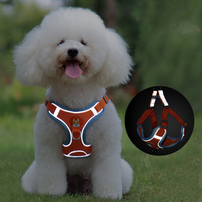 Adjustable Dog Leash & Harness Set - Reflective No-Pull Vest for Small Dogs & Puppies