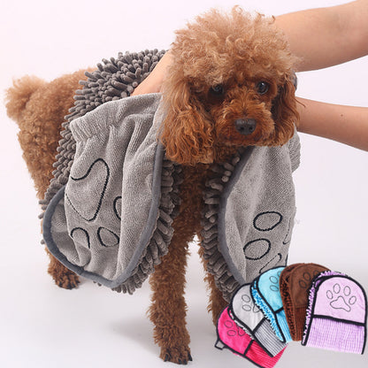 Super Absorbent Dog & Cat Microfiber Bath Towel - Quick-Drying Pet Bathrobe