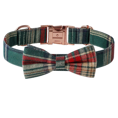 Christmas Dog Collar with Rose Gold Buckle