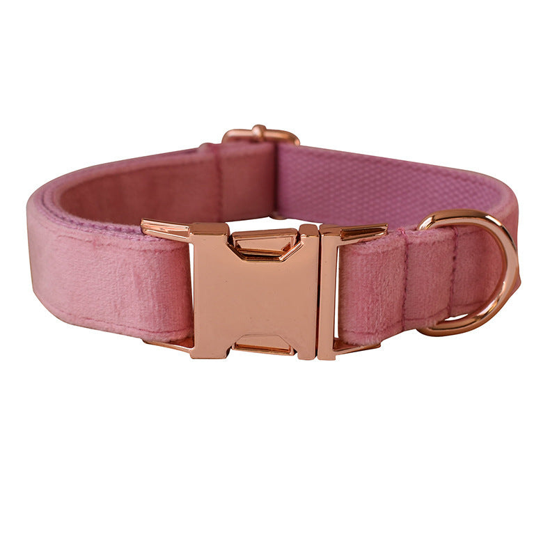 Luxe Goose Down Dog Collar - Hebilla de oro rosa