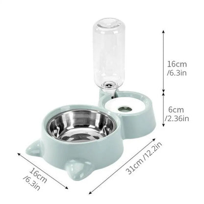 Automatic Pet Water & Food Bowl - Gravity Dispenser for Cats & Dogs