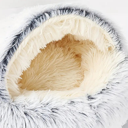 Luxurious Luxious Laveus Round Cat Bed - suave, semicerrado y acogedor para la comodidad de invierno