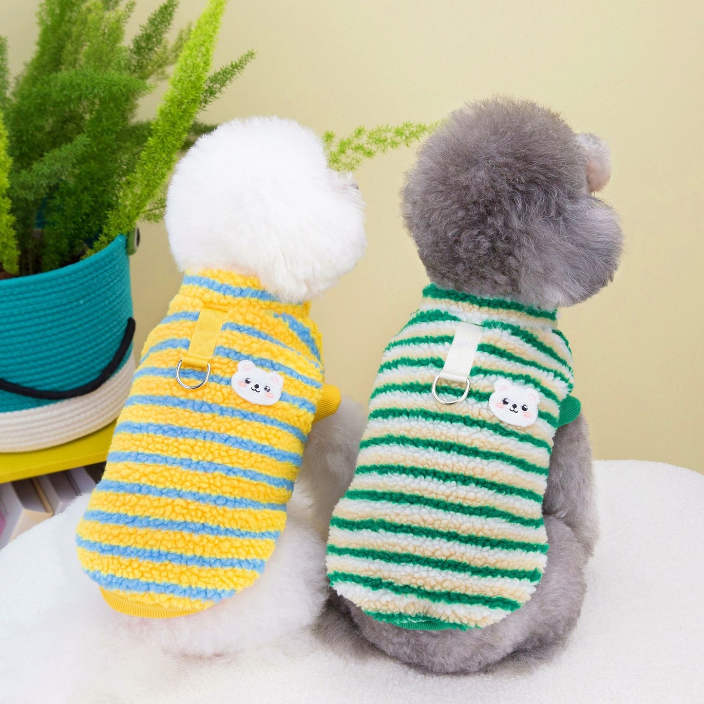 Cozy Striped Bear Pet Sweater - Warm & Adorable