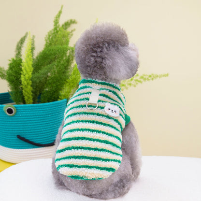 Cozy Striped Bear Pet Sweater - Warm & Adorable