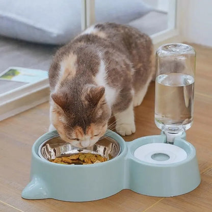 自動ペット用水・餌ボウル - 猫と犬用重力ディスペンサー