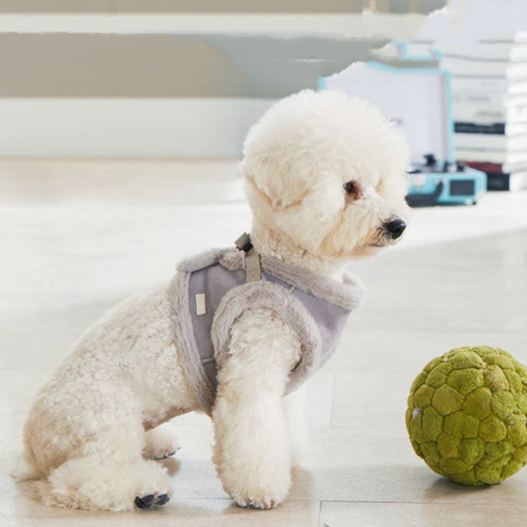 Chaleco de arnés de perros con correa y correa de pecho cálido, cuerda de tracción cómoda y elegante para perros para caminar