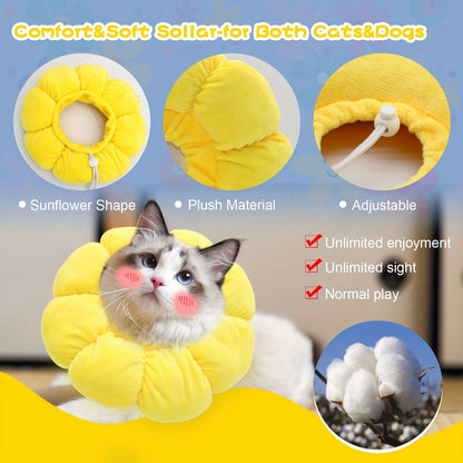 Sunflower Recovery Collar for Small Pets - Adjustable E-Collar for Healing