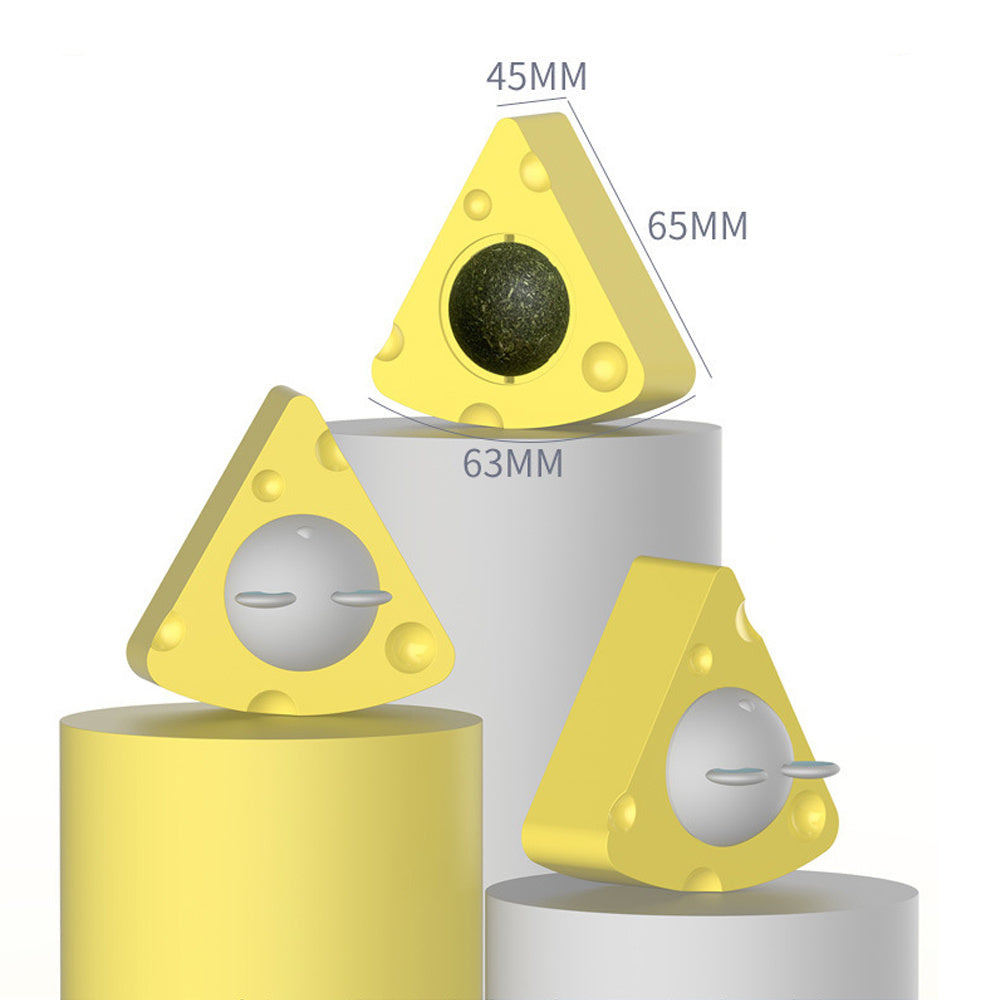 キャットニップキャットトイボール - チーズ＆シルバーバイン噛むおもちゃ 歯の清掃とエンターテイメント用