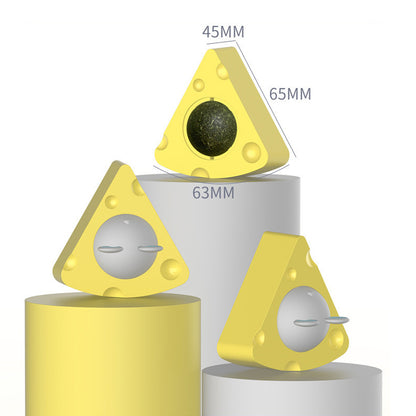 キャットニップキャットトイボール - チーズ＆シルバーバイン噛むおもちゃ 歯の清掃とエンターテイメント用