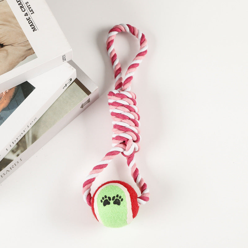 Medium & Large Puppy Bite-Resistant Molar Toy - With Tennis Cotton String for Playtime