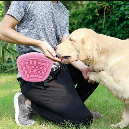 Silicone Dog Treat Pouch - Portable Training Waist Bag for Snacks & Rewards