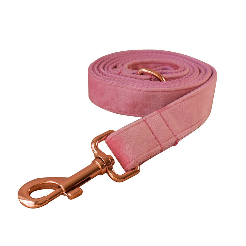 Luxe Goose Down Dog Collar - Hebilla de oro rosa