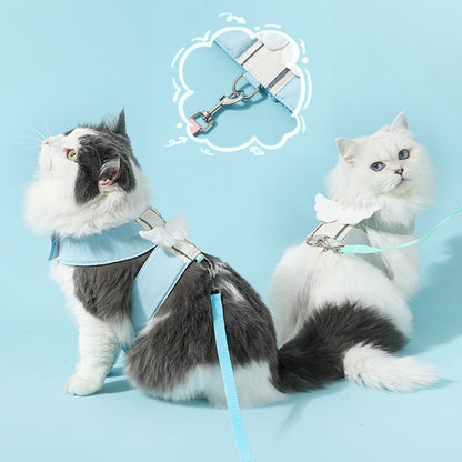 Adjustable Angel Wings Cat Leash Set - Soft & Breathable Escape-Proof Harness for Kittens