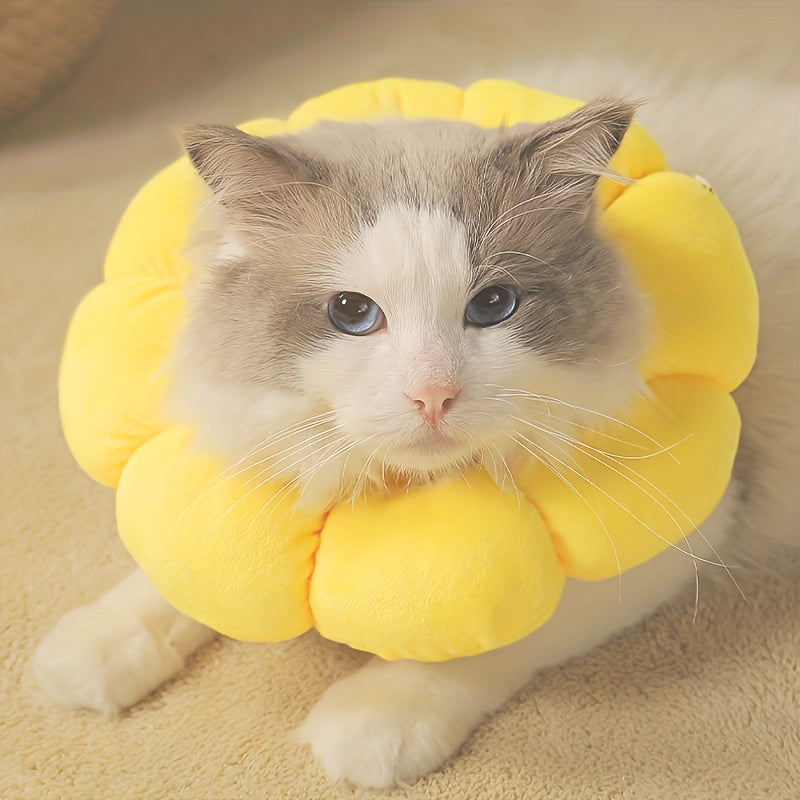 Collar de recuperación de girasol para mascotas pequeñas: cuello electrónico ajustable para la curación