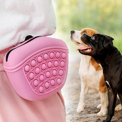 Silicone Dog Treat Pouch - Portable Training Waist Bag for Snacks & Rewards