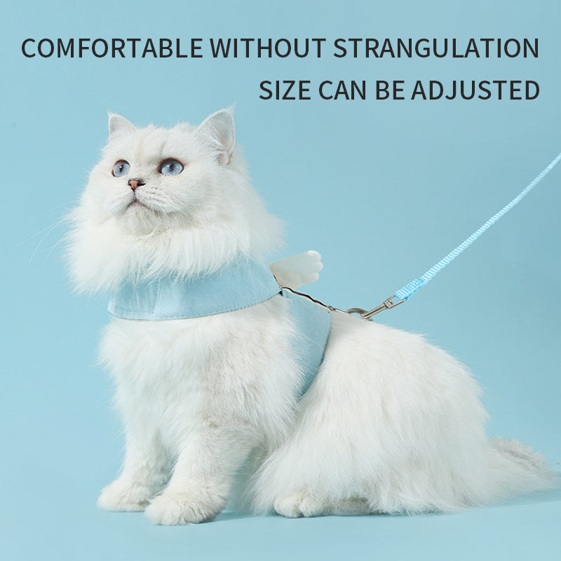 Adjustable Angel Wings Cat Leash Set - Soft & Breathable Escape-Proof Harness for Kittens