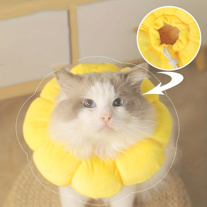 Sunflower Recovery Collar for Small Pets - Adjustable E-Collar for Healing