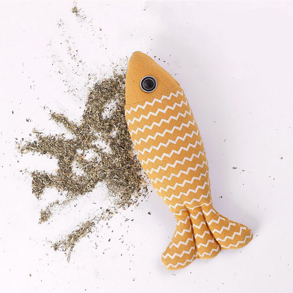 2PCS | 4PCS - Burlap Fish Catnip Toy - Durable Crinkle Kicker for Teething & Interactive Play