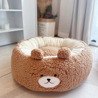 Cartoon Red Panda Dog Nest - Cama redonda de lujos para todas las estaciones